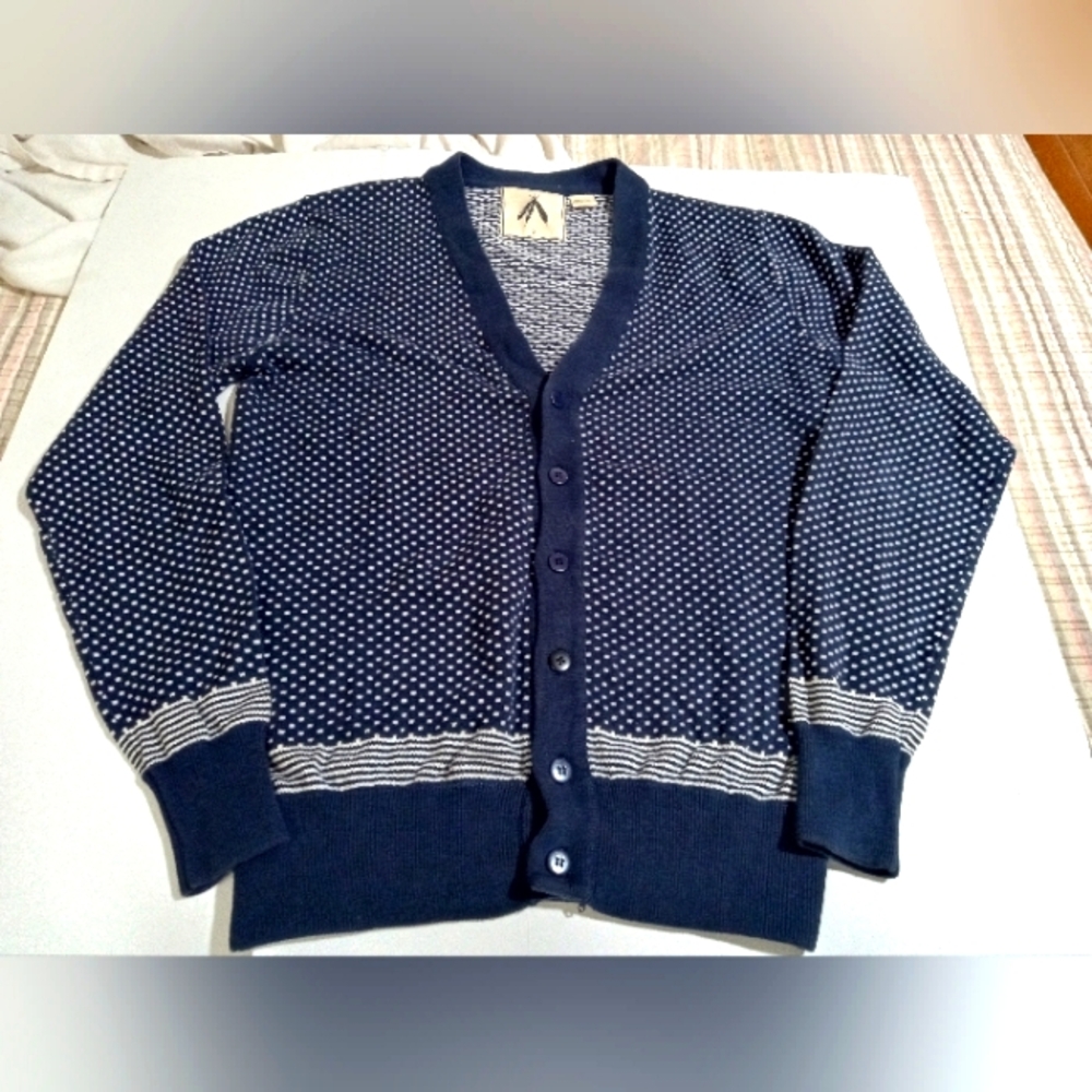 🌀 MEN'S CARDIGAN KNIT SWEATER SIZE SMALL CLOTHES BUTTON FRONT COTTON